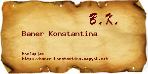 Baner Konstantina névjegykártya